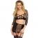 Leg Avenue 3 Pieces Set Crop Top String & Garter Skirt