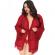 Leg Avenue Robe Belt and Thong Burgundy 1X-2X