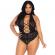 Leg Avenue Floral Lace Crothless Teddy Plus Size