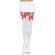 Leg Avenue Nylon Thigh Highs With Bow White / Red