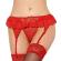 Queen Lingerie Thong and Garter Belt - Red