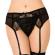 Queen Lingerie Lace Garter Belt Thong