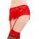 Queen Lingerie Thong With Lace Garter Belt - Red