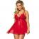 Subblime Babydoll With Bow and Floral Laces Red