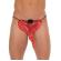 Mens Black G-String With Red Elephant Animal Pouch