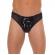 Mens Black G-String With PVC Pouch