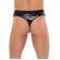 Mens Black G-String With PVC Pouch