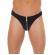 Mens Black G-String With Zipper On Pouch