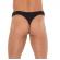 Mens Black G-String With Zipper On Pouch