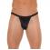 Mens Black G-String With Black Pouch