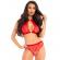 Leg Avenue Two Pieces Set Halter Top and Panties Red