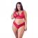 Cottelli Plus Size Red Lace Bra And Briefs