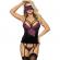 Subblime Corset Thong and Blindfold Black and Purple