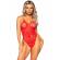 Leg Avenue Seamless Scroll Lace Teddy - Red