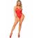 Leg Avenue Seamless Scroll Lace Teddy - Red