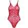 Leg Avenue Seamless Scroll Lace Teddy - Red