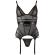 Black Powernet Suspender Basque With Matching G-String