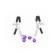 Ohmama Fetish Double Bells Nipple Clamps - Purple