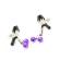 Ohmama Fetish Double Bells Nipple Clamps - Purple