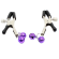 Ohmama Fetish Double Bells Nipple Clamps - Purple