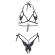 Leg Avenue Two Pieces Set Bra and Panty of Butterflies & Pearls One Size - Black