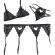 Subblime Three Pieces Set Bra+ Garter Belt + Thong