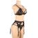 Subblime Three Pieces Set Bra+ Garter Belt + Thong