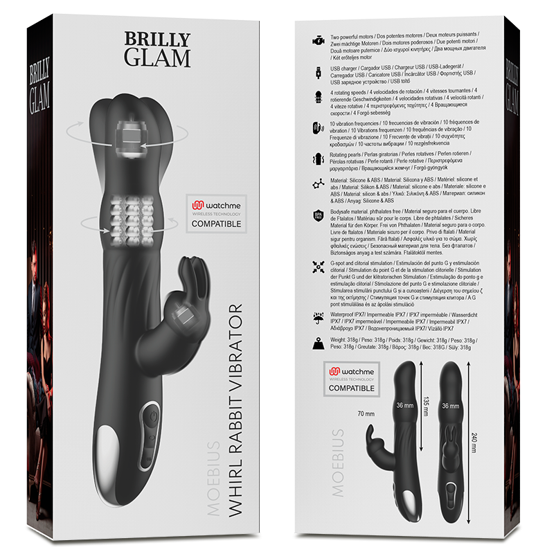 Brilly Glam Moebius Rabbit Vibrator & Rotator Watchme Wireless Technology Compatible