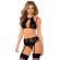 Queen Lingerie Bra, Garter Belt and Thong L/XL