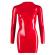 LateX Zip Up Mini Dress With Long Sleeves Red