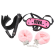 Ohmama Fetish Bondage 3 Pieces Set Cuffs Eyemask and Whip