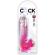 King Cock Clear - Realistic Penis With Balls 13.5 CM Pink