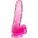 King Cock Clear - Realistic Penis With Balls 13.5 CM Pink