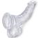 King Cock Clear - Realistic Curved Penis With Balls 16.5 CM Transparent