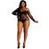 Moonlight - Model 9 Long Sleeve Bodysuit Bright Black Plus Size