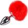 Alive - Anal Pleasure Plug Smooth Metal Fluffy Red Size L