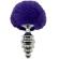 Alive - Anal Pleasure Plug Spiral Metal Fluffy Dark Violet Size S