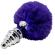 Alive - Anal Pleasure Plug Spiral Metal Fluffy Dark Violet Size L