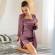 Livco Corsetti Fashion - Jacqueline Lc 90249 Dressing Gown + Shirt + Panty Violet