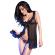 Chilirose - Cr 4219 Babydoll & Thong Crotchless Black L/XL