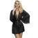 Subblime - Transparent Fabric Robe With Lace Detail Black L/XL