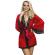 Subblime - Transparent Fabric Robe With Lace Detail Red L/XL