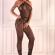 Livco Corsetti Fashion - Hacint Lc 17342 Bodystocking Crotchless Black One Size