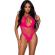 Leg Avenue - Open & Crossed Neckline Bodysuit Fuchsia