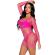 Leg Avenue - Long Sleeve Net Dress Fuchsia