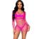 Leg Avenue - Long Sleeve Net Dress Fuchsia