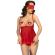 Chilirose - Cr 4715 Babydoll Set Four Pieces Red