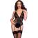 Chilirose - Cr 4702 Set Crotchless Bodysuit Black