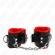 Kink - Fur Lined Wrist Restraints With Square Holes Red and Black Belt Adjustable 17-29 CM X 6 CM