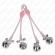 Kink - Luminous Skull Nipple Clamps With Ring Bells Adjustable Pink / Silver